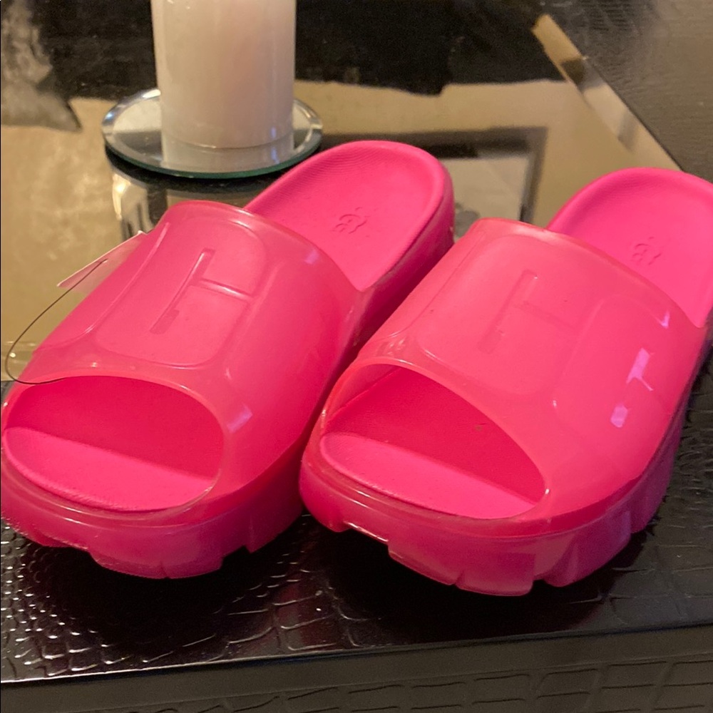 Vibrant Pink Slide Sandals